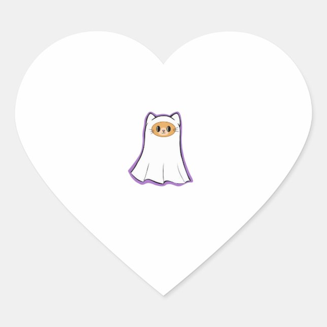 ghost cat Classic T-Shirt_3 Heart Sticker (Front)