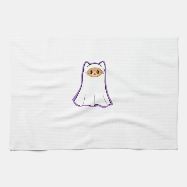 ghost cat Classic T-Shirt_3 Tea Towel (Horizontal)