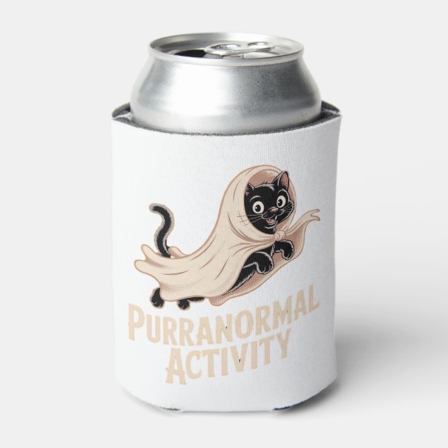 Ghost Cat Classic T-Shirt Can Cooler (Can Front)