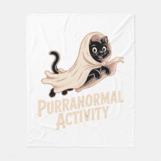 Ghost Cat Classic T-Shirt Fleece Blanket