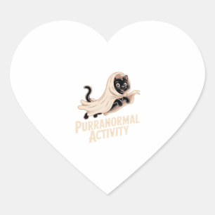 Ghost Cat Classic T-Shirt Heart Sticker