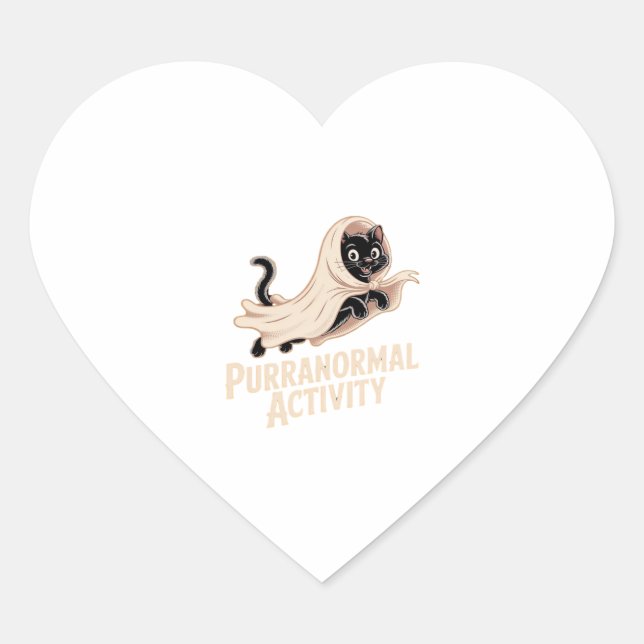 Ghost Cat Classic T-Shirt Heart Sticker (Front)