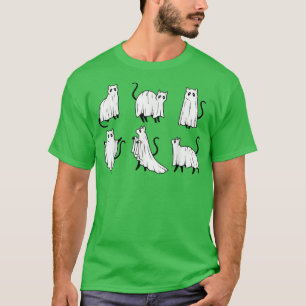 Ghost Cat Halloween, Cat Lover, Black Cat, Spooky T-Shirt