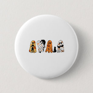 Ghost Cat Halloween Ghost Black Cat Spooky Season 6 Cm Round Badge