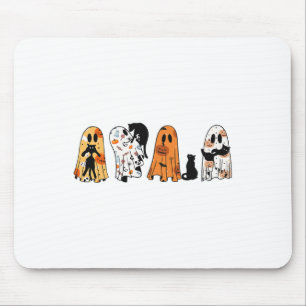 Ghost Cat Halloween Ghost Black Cat Spooky Season Mouse Mat