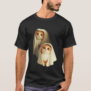 Ghost Cat Meme Funny Halloween Costume for Men Wom T-Shirt
