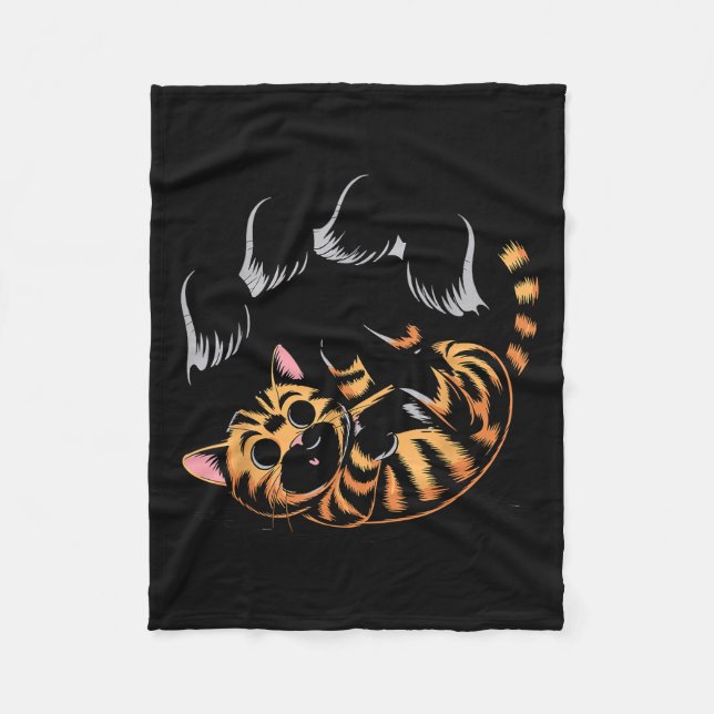 Ghost Cat Meme Funny Halloween Soky Kitty  Fleece Blanket (Front)