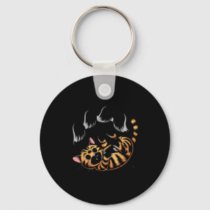 Ghost Cat Meme Funny Halloween Soky Kitty  Key Ring