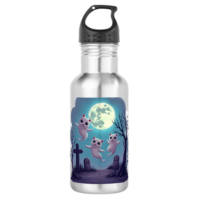 Ghost Cat Parade 710 Ml Water Bottle (Front)