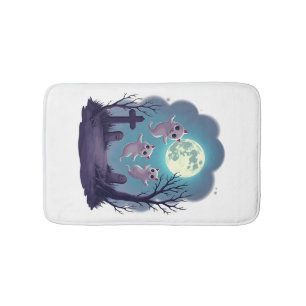 Ghost Cat Parade Bath Mat