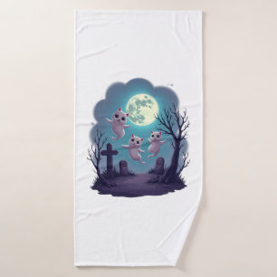 Ghost Cat Parade Bath Towel