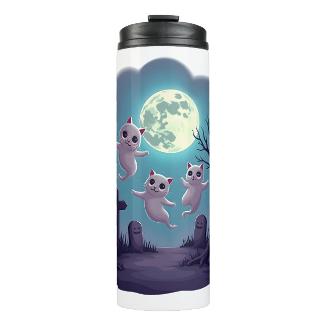 Ghost Cat Parade Thermal Tumbler (Front)