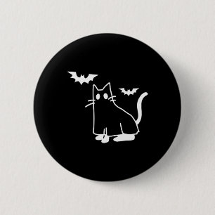 Ghost Cat Pocket Halloween Costume Men Women Kids 6 Cm Round Badge