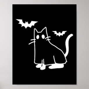 Ghost Cat Pocket Halloween Costume Men Women Kids Poster
