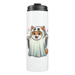 Ghost Cat Pumpkin Halloween. Tank Top Thermal Tumbler