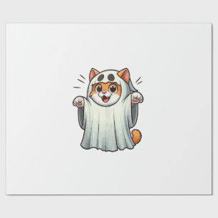 Ghost Cat Pumpkin Halloween. Tank Top Wrapping Paper