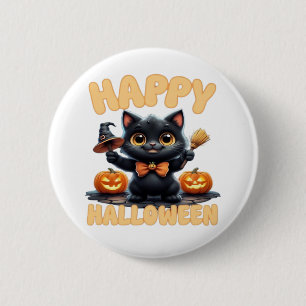 Ghost Cat Tee, Halloween Shirt, Spooky Cute, Unise 6 Cm Round Badge