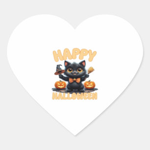 Ghost Cat Tee, Halloween Shirt, Spooky Cute, Unise Heart Sticker