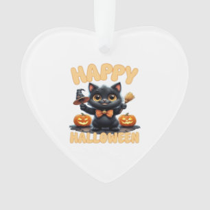 Ghost Cat Tee, Halloween Shirt, Spooky Cute, Unise Ornament