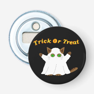 Ghost Cat Trick or Treat Bottle Opener