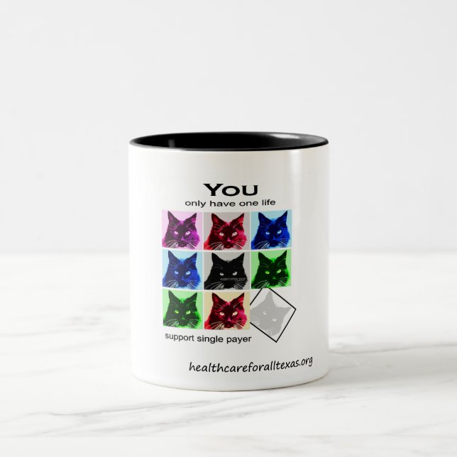 Ghost Cat Two-Tone Coffee Mug (Center)