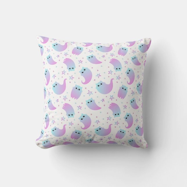 Ghost cats Halloween pattern Cushion (Front)