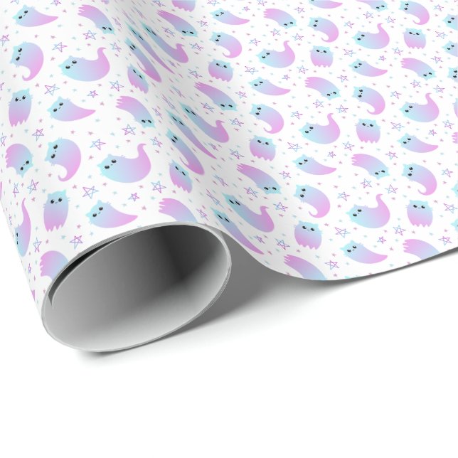 Ghost cats Halloween pattern Wrapping Paper (Roll Corner)