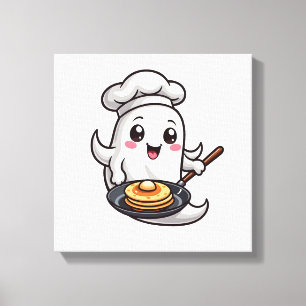 Ghost Chef � Funny Halloween Cooking Tee Canvas Print