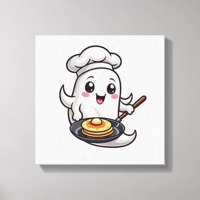 Ghost Chef � Funny Halloween Cooking Tee Canvas Print (Front)