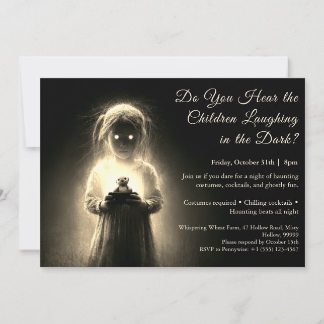 Ghost Child Halloween Costume Party Invitation (Front)
