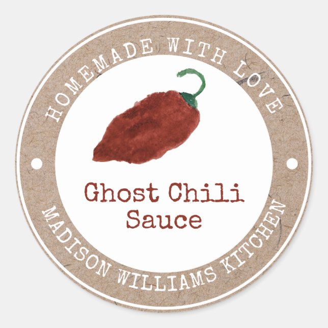 Ghost Chilli Sauce Label | Homemade | Red Chilli (Front)