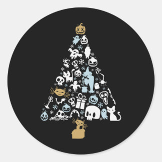 Ghost Christmas Tree Gift, Funny Ghost Costumes Classic Round Sticker