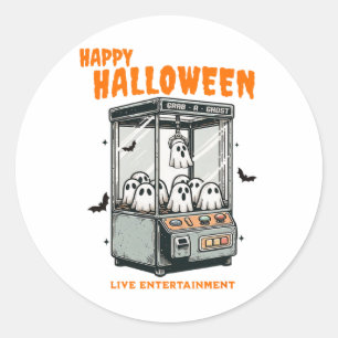 Ghost Claw Game Happy Halloween Classic Round Sticker
