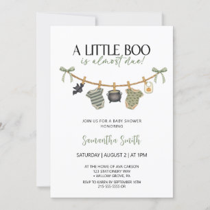  Ghost Clothesline Baby Halloween Baby shower Invitation