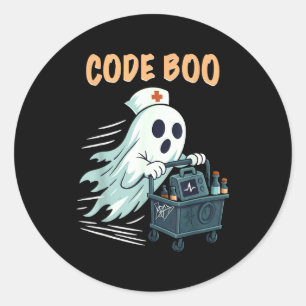 Ghost Code Boo In The Icu Nursing Gift For Hallowe Classic Round Sticker
