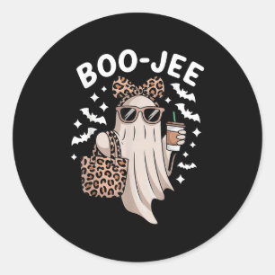 Ghost Coffee Boo-jee Halloween Boujee Ghost Classic Round Sticker