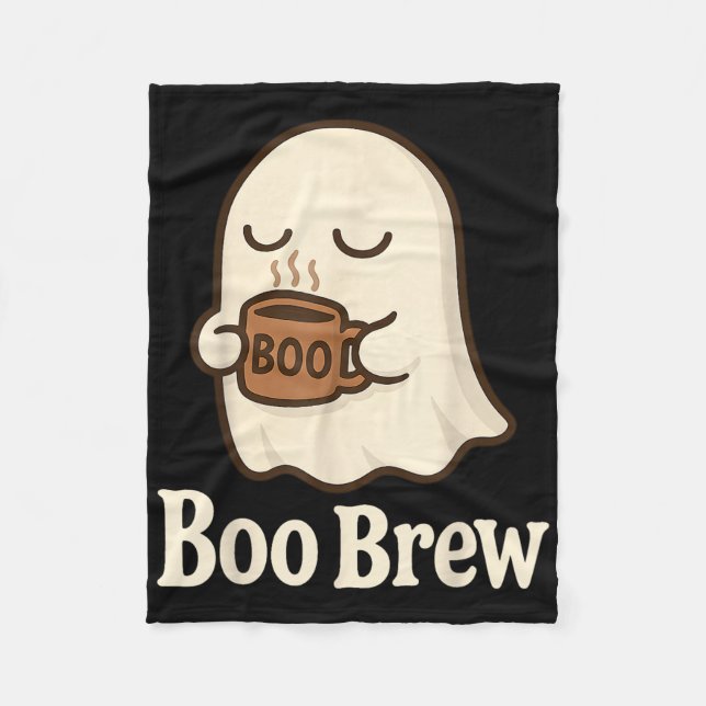 Ghost Coffee Cute Funny Halloween Drink Caffeine B Fleece Blanket (Front)