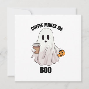 Ghost Coffee Halloween Funny Invitation
