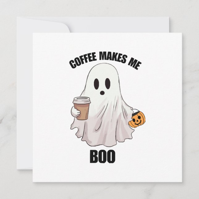 Ghost Coffee Halloween Funny  Invitation (Front)