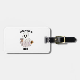 Ghost Coffee Halloween Funny Luggage Tag