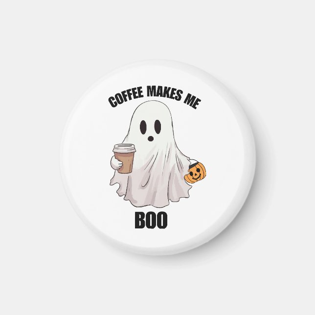 Ghost Coffee Halloween Funny  Magnet (Front)