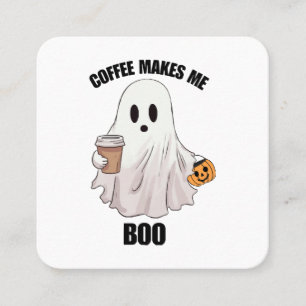 Ghost Coffee Halloween Funny  Square Business Card