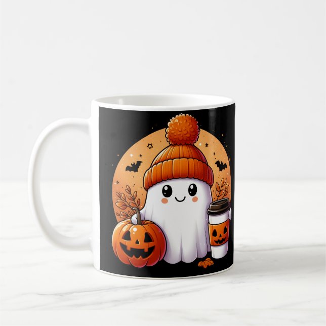 Ghost coffee mug with ghost  (Left)