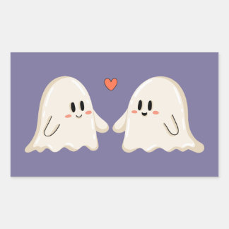 Ghost Couple in Love Rectangular Sticker