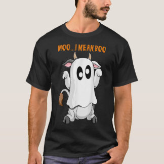 Ghost Cow Farm Moo I Mean Boo Moon Cosplay Hallowe T-Shirt