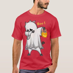 Ghost Cow Funny Boo Halloween Men Women Farmer Pum T-Shirt