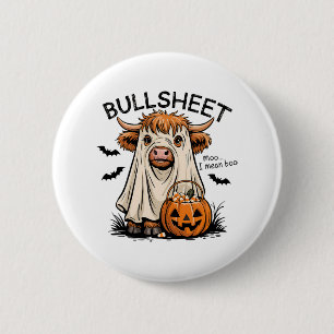 Ghost Cow Funny Halloween Spooky Moo Animal Costum 6 Cm Round Badge