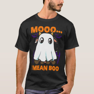 Ghost Cow Moo I Mean Boo Halloween Cow Boo T-Shirt