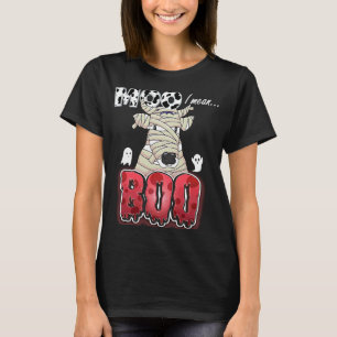 Ghost Cow Moo I Mean Boo Halloween Mummy Cow T-Shirt