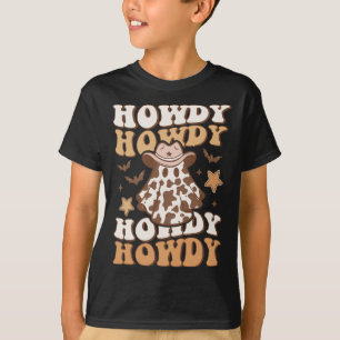 Ghost Cowboy Hat Bats Rodeo Western Halloween T-Shirt